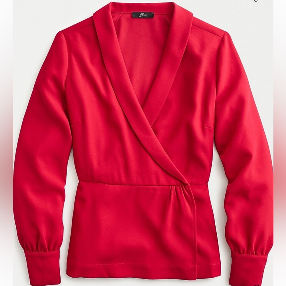 J. Crew - Drapey Faux-Wrap Top in 365 Crepe